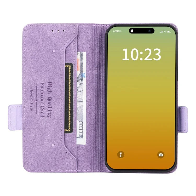 For iPhone 16 Pro Case Shockproof Stand Wallet Leather Phone Cover Hardware Decor
