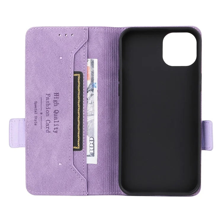 For iPhone 16 Pro Case Shockproof Stand Wallet Leather Phone Cover Hardware Decor