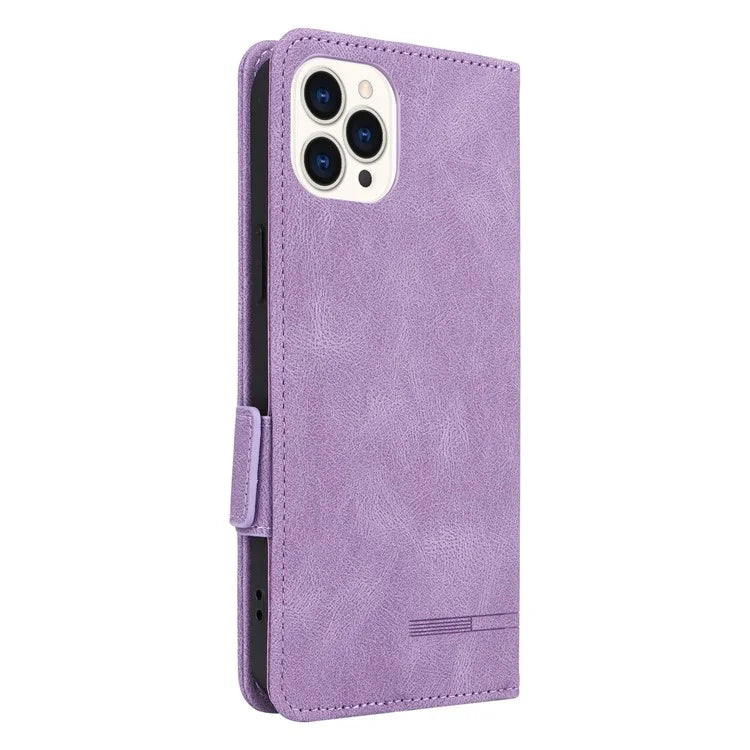 For iPhone 16 Pro Case Shockproof Stand Wallet Leather Phone Cover Hardware Decor