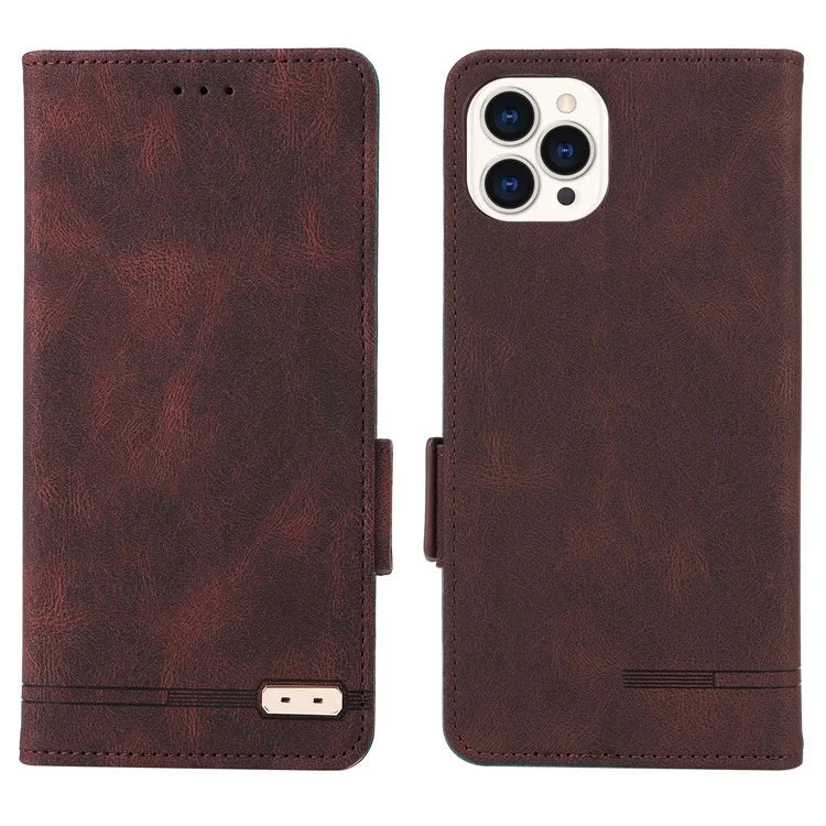 For iPhone 16 Pro Case Shockproof Stand Wallet Leather Phone Cover Hardware Decor
