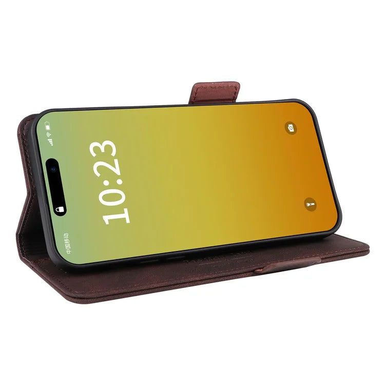 For iPhone 16 Pro Case Shockproof Stand Wallet Leather Phone Cover Hardware Decor