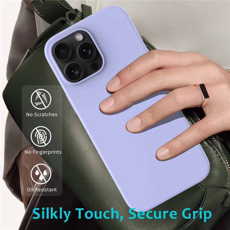 For iPhone 16 Pro Max Case Anti-Drop Liquid Silicone Soft Lining Back Phone Cover