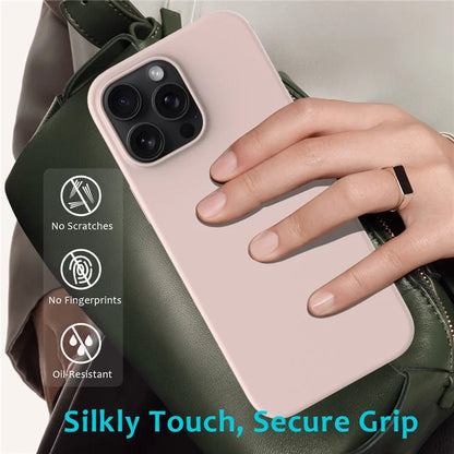 For iPhone 16 Pro Max Case Anti-Drop Liquid Silicone Soft Lining Back Phone Cover