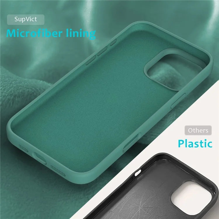 For iPhone 16 Pro Max Case Anti-Drop Liquid Silicone Soft Lining Back Phone Cover