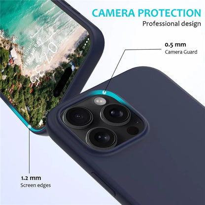 For iPhone 16 Pro Max Case Anti-Drop Liquid Silicone Soft Lining Back Phone Cover