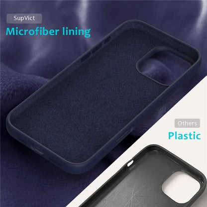 For iPhone 16 Pro Max Case Anti-Drop Liquid Silicone Soft Lining Back Phone Cover