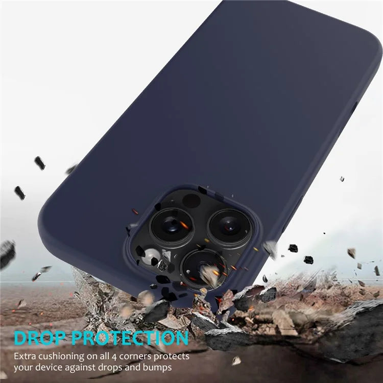 For iPhone 16 Pro Case Shockproof Liquid Silicone Soft Lining Phone Cover