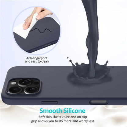 For iPhone 16 Pro Case Shockproof Liquid Silicone Soft Lining Phone Cover