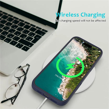 For iPhone 16 Pro Case Shockproof Liquid Silicone Soft Lining Phone Cover