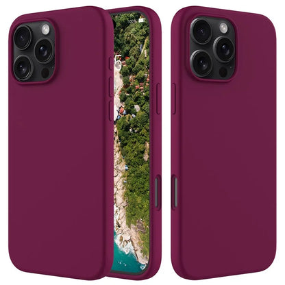For iPhone 16 Pro Case Shockproof Liquid Silicone Soft Lining Phone Cover