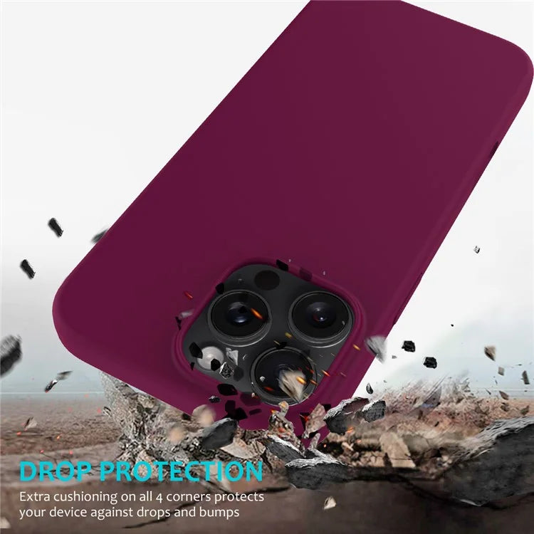 For iPhone 16 Pro Case Shockproof Liquid Silicone Soft Lining Phone Cover