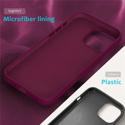 For iPhone 16 Pro Case Shockproof Liquid Silicone Soft Lining Phone Cover