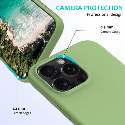 For iPhone 16 Pro Case Shockproof Liquid Silicone Soft Lining Phone Cover
