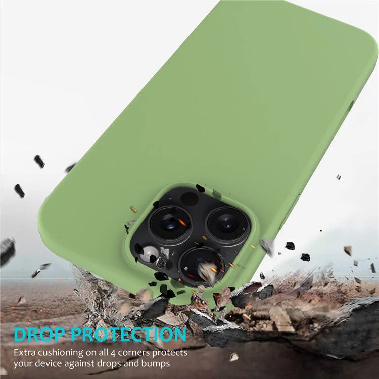 For iPhone 16 Pro Case Shockproof Liquid Silicone Soft Lining Phone Cover