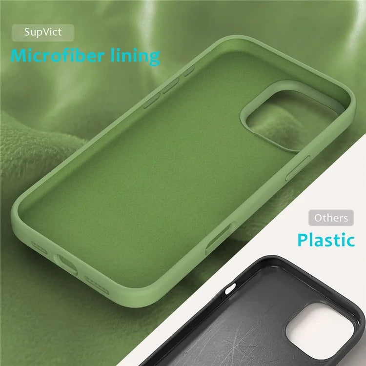 For iPhone 16 Pro Case Shockproof Liquid Silicone Soft Lining Phone Cover