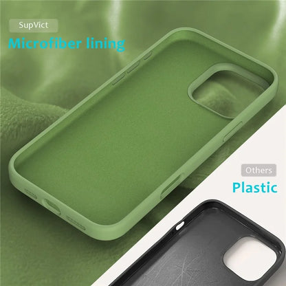For iPhone 16 Pro Case Shockproof Liquid Silicone Soft Lining Phone Cover