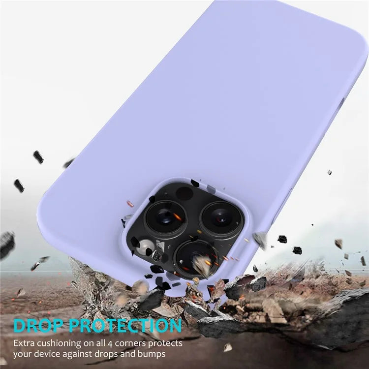 For iPhone 16 Pro Case Shockproof Liquid Silicone Soft Lining Phone Cover
