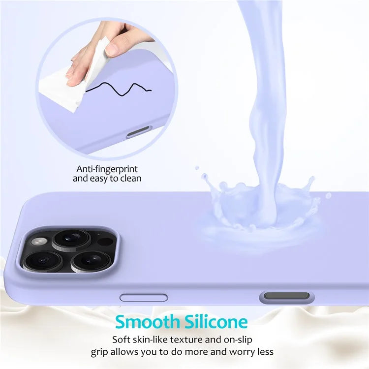 For iPhone 16 Pro Case Shockproof Liquid Silicone Soft Lining Phone Cover