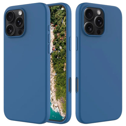 For iPhone 16 Pro Case Shockproof Liquid Silicone Soft Lining Phone Cover