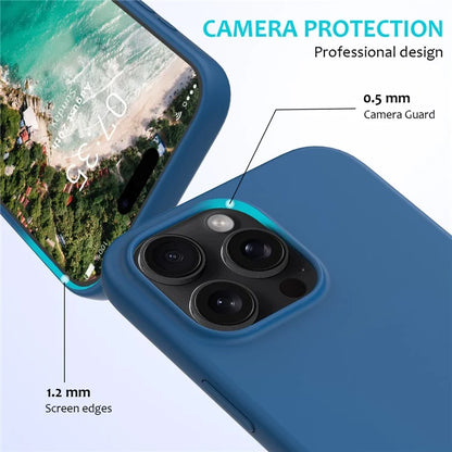 For iPhone 16 Pro Case Shockproof Liquid Silicone Soft Lining Phone Cover