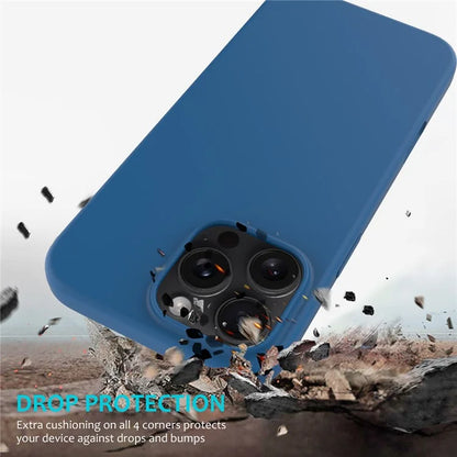 For iPhone 16 Pro Case Shockproof Liquid Silicone Soft Lining Phone Cover