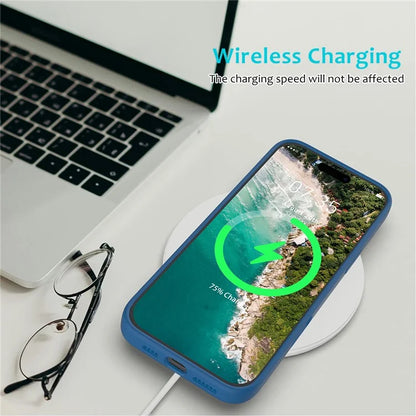 For iPhone 16 Pro Case Shockproof Liquid Silicone Soft Lining Phone Cover