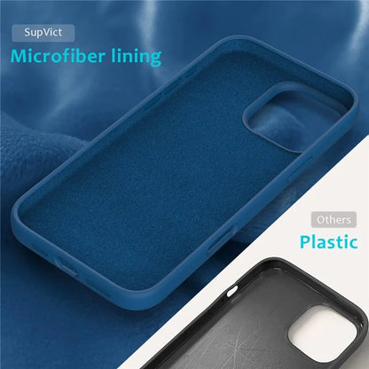For iPhone 16 Pro Case Shockproof Liquid Silicone Soft Lining Phone Cover