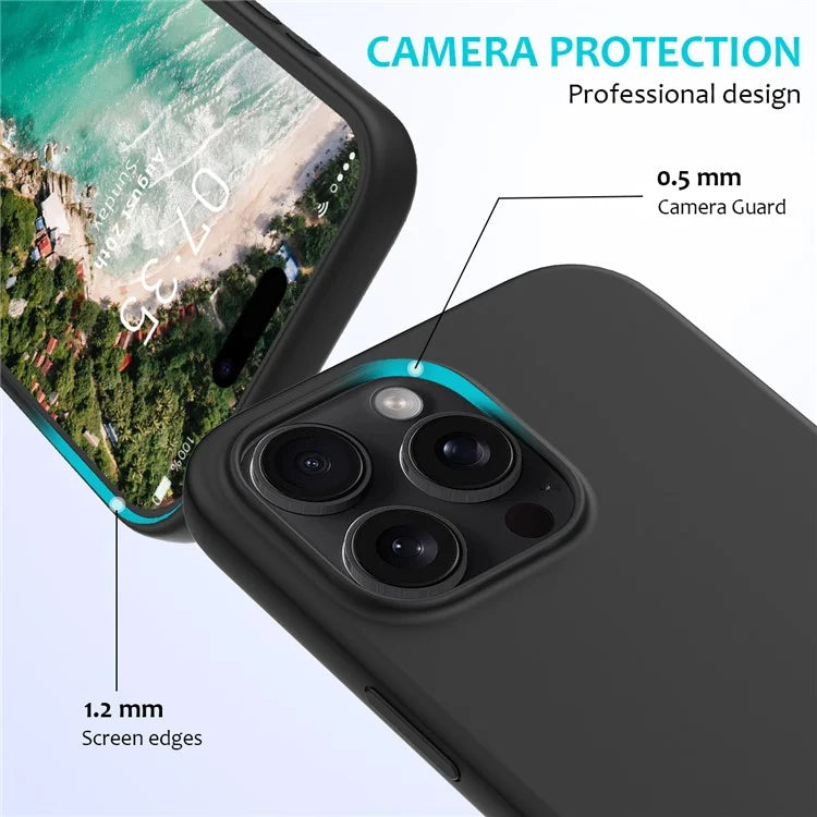 For iPhone 16 Pro Case Shockproof Liquid Silicone Soft Lining Phone Cover