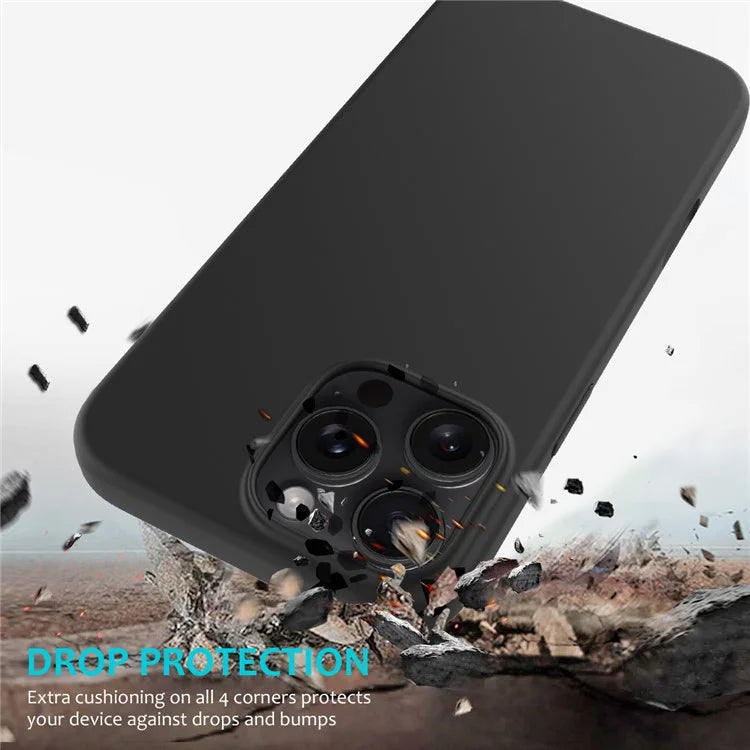 For iPhone 16 Pro Case Shockproof Liquid Silicone Soft Lining Phone Cover