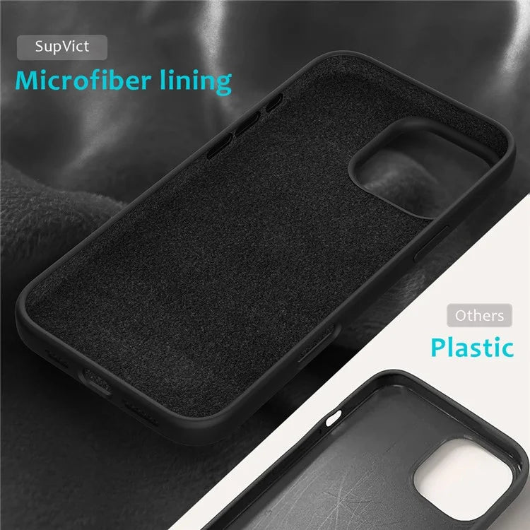 For iPhone 16 Pro Case Shockproof Liquid Silicone Soft Lining Phone Cover