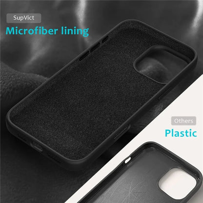 For iPhone 16 Pro Case Shockproof Liquid Silicone Soft Lining Phone Cover