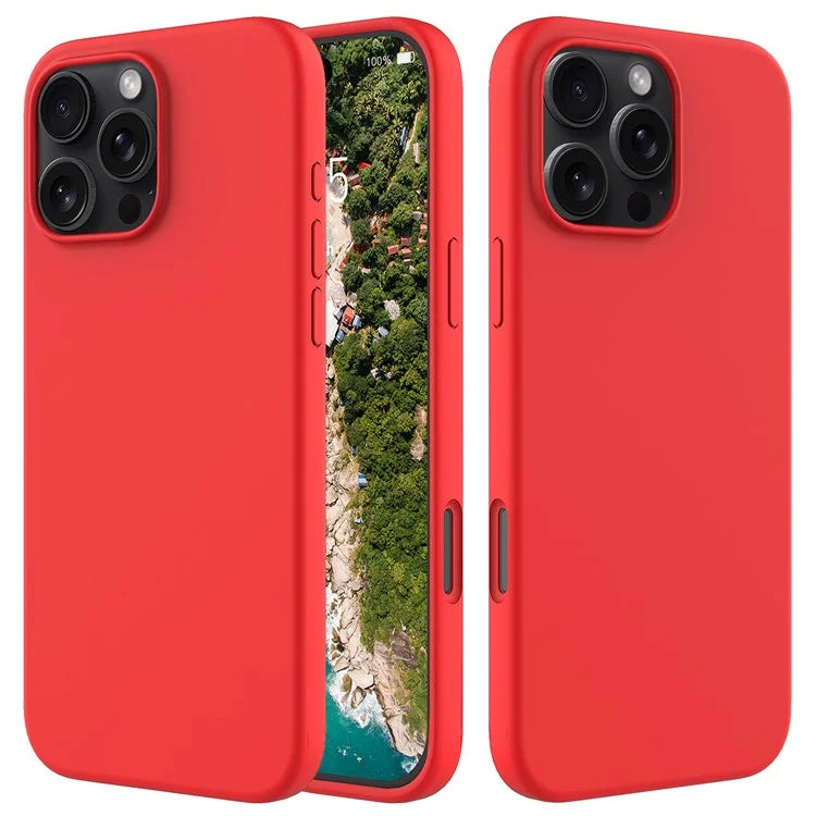 For iPhone 16 Pro Case Shockproof Liquid Silicone Soft Lining Phone Cover