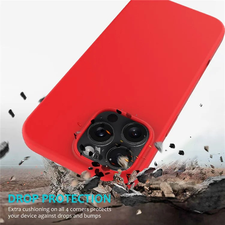 For iPhone 16 Pro Case Shockproof Liquid Silicone Soft Lining Phone Cover