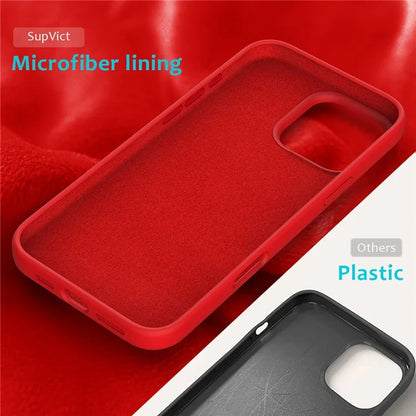 For iPhone 16 Pro Case Shockproof Liquid Silicone Soft Lining Phone Cover