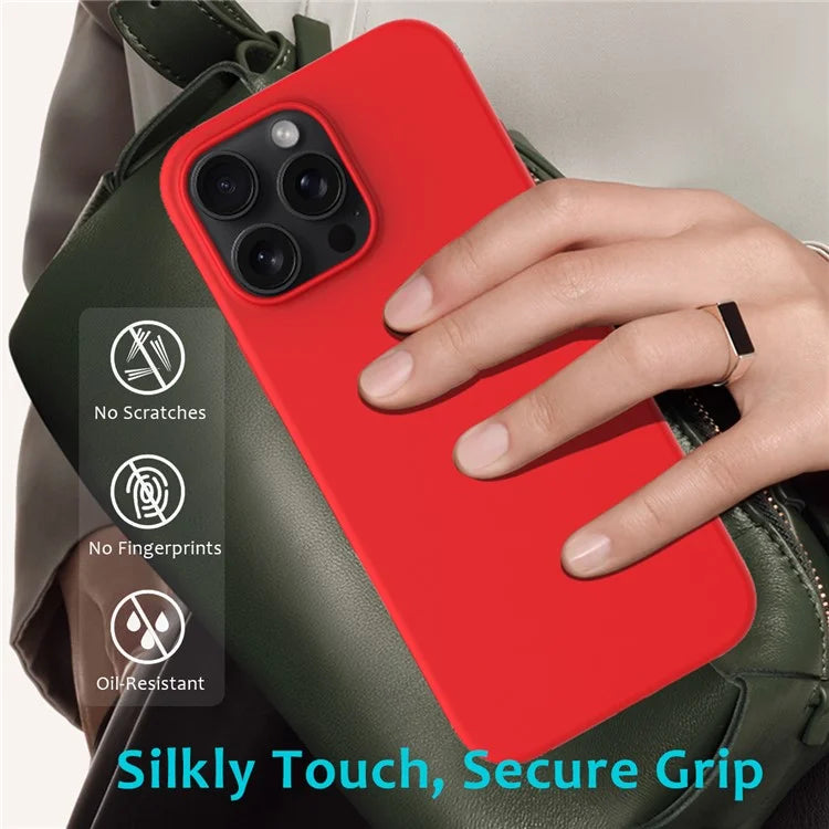 For iPhone 16 Pro Case Shockproof Liquid Silicone Soft Lining Phone Cover