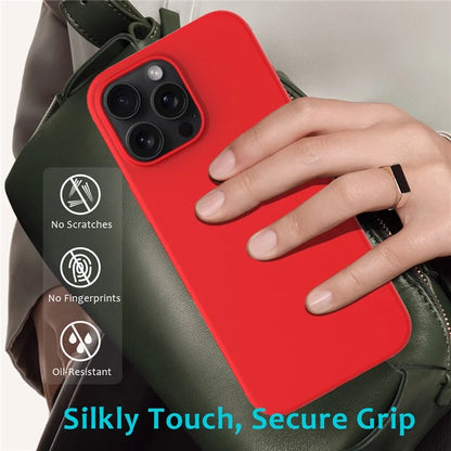 For iPhone 16 Pro Case Shockproof Liquid Silicone Soft Lining Phone Cover