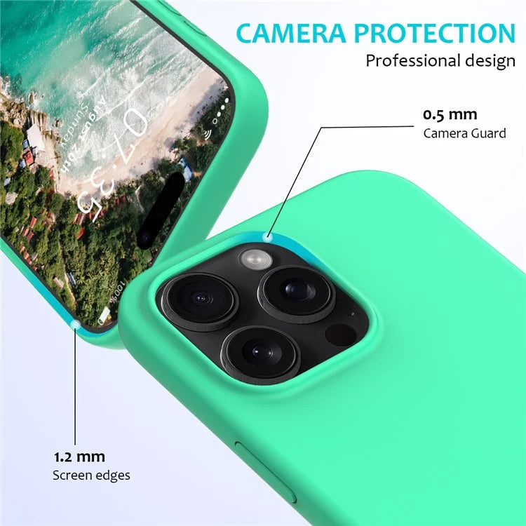 For iPhone 16 Pro Case Shockproof Liquid Silicone Soft Lining Phone Cover