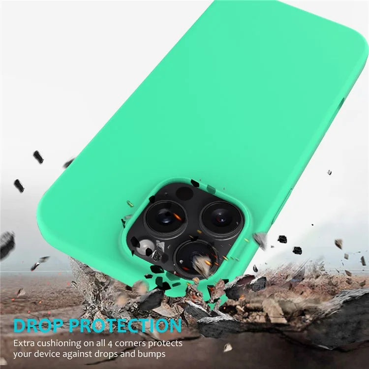 For iPhone 16 Pro Case Shockproof Liquid Silicone Soft Lining Phone Cover