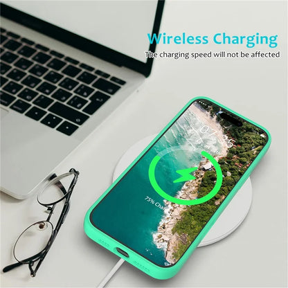 For iPhone 16 Pro Case Shockproof Liquid Silicone Soft Lining Phone Cover