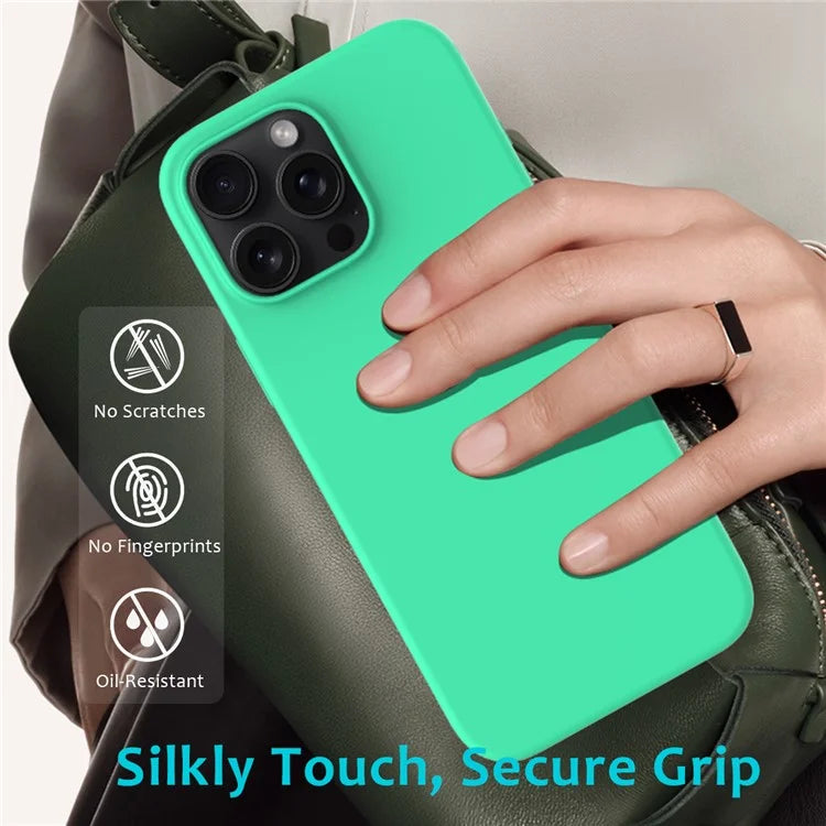 For iPhone 16 Pro Case Shockproof Liquid Silicone Soft Lining Phone Cover