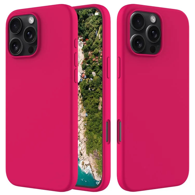 For iPhone 16 Pro Case Shockproof Liquid Silicone Soft Lining Phone Cover