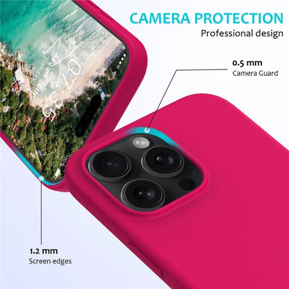 For iPhone 16 Pro Case Shockproof Liquid Silicone Soft Lining Phone Cover