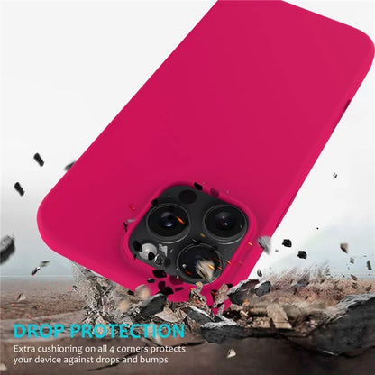 For iPhone 16 Pro Case Shockproof Liquid Silicone Soft Lining Phone Cover