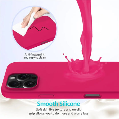 For iPhone 16 Pro Case Shockproof Liquid Silicone Soft Lining Phone Cover