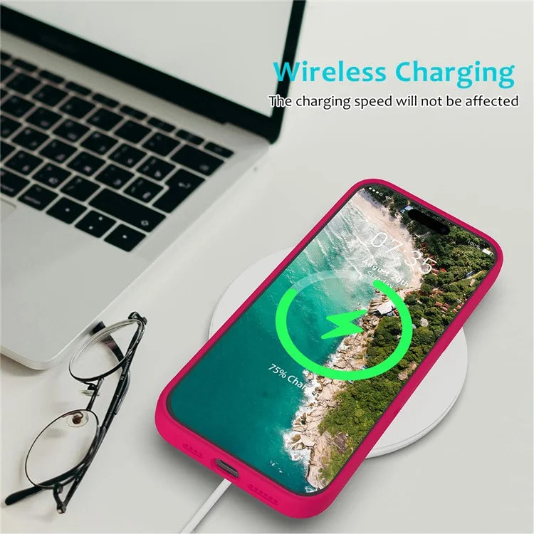 For iPhone 16 Pro Case Shockproof Liquid Silicone Soft Lining Phone Cover
