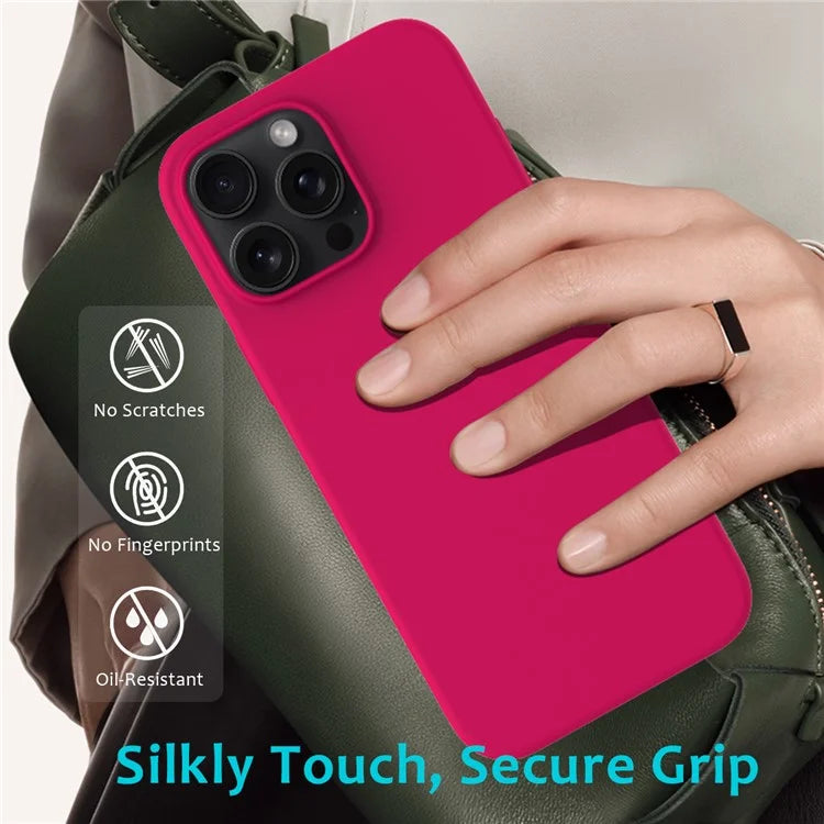 For iPhone 16 Pro Case Shockproof Liquid Silicone Soft Lining Phone Cover