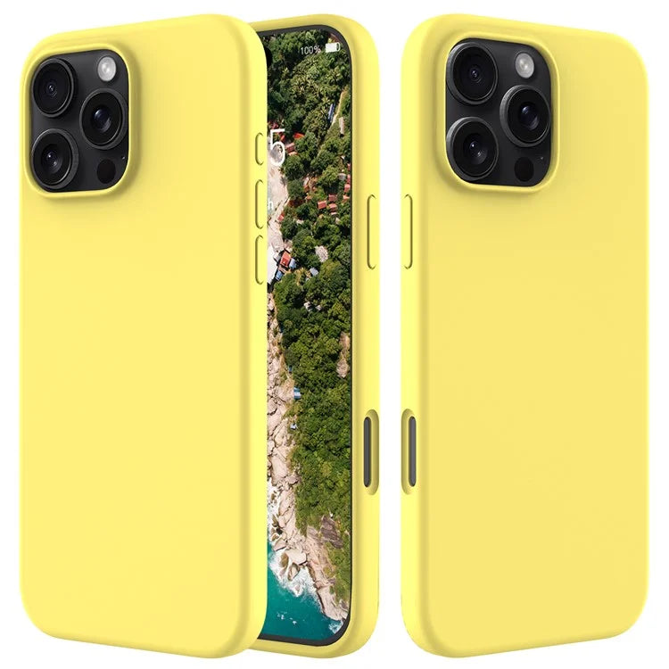For iPhone 16 Pro Case Shockproof Liquid Silicone Soft Lining Phone Cover
