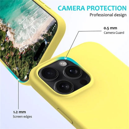 For iPhone 16 Pro Case Shockproof Liquid Silicone Soft Lining Phone Cover