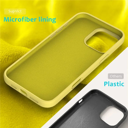 For iPhone 16 Pro Case Shockproof Liquid Silicone Soft Lining Phone Cover