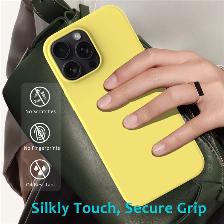 For iPhone 16 Pro Case Shockproof Liquid Silicone Soft Lining Phone Cover